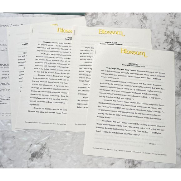 NBC TV Show Press Kit Blossom 1992 Mayim Bialik Ted Wass Joey Lawrence - Picture 4 of 7